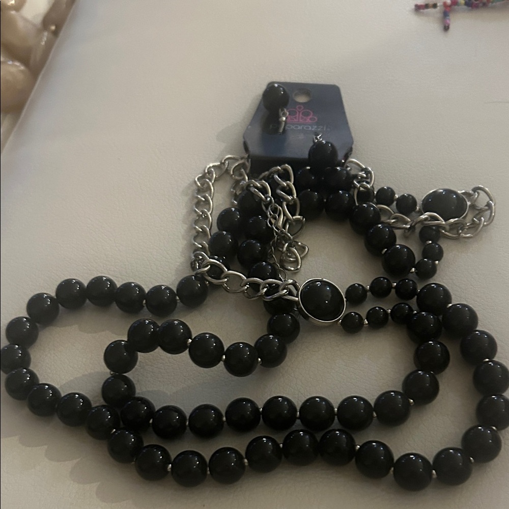 Paparazzi Midnight Black Beaded Necklace
